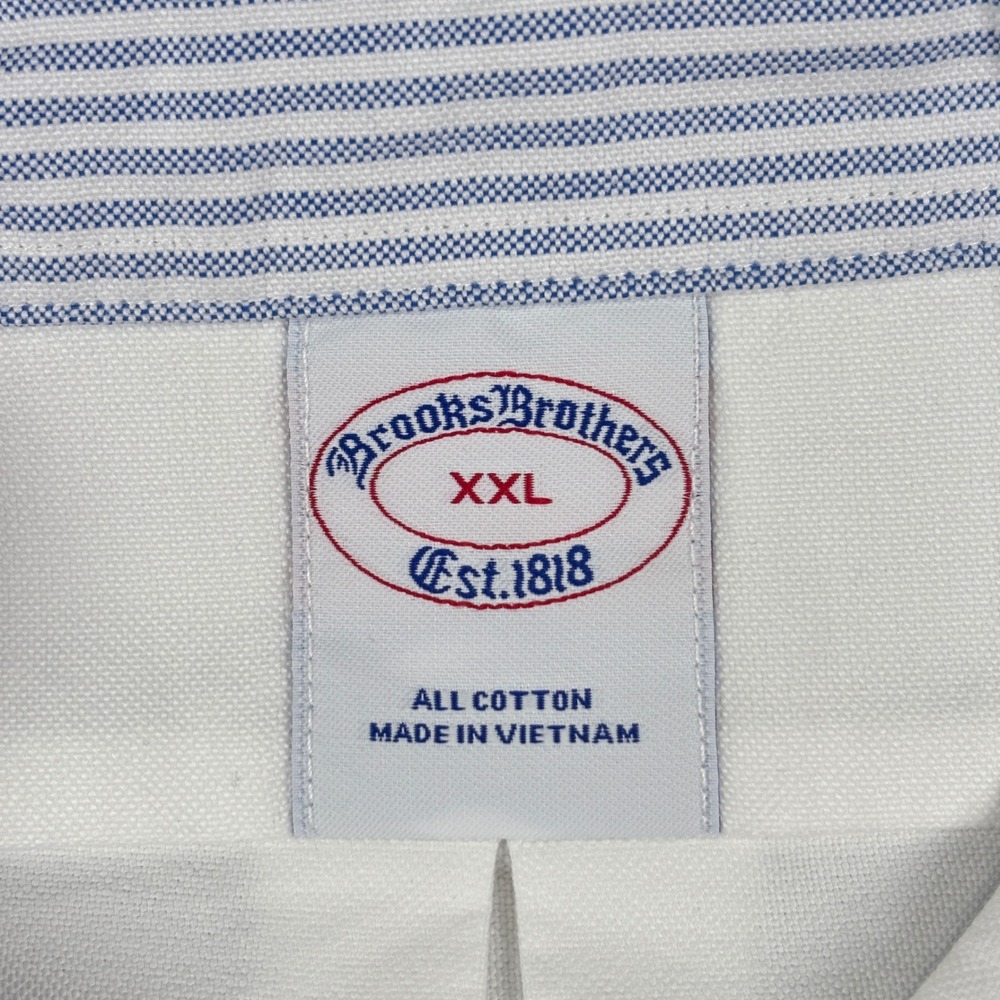 NEW Brooks Brothers Popover Shirt Mens XXL White Friday Oxford Button Down - Picture 5 of 8